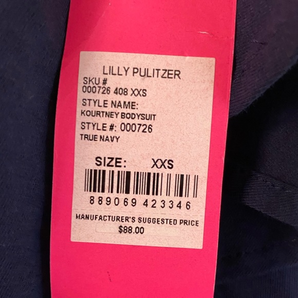 NWT Lilly Pulitzer Kourtney Bodysuit True Navy XXS - Picture 5 of 6